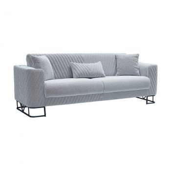 Canapea ELEGANCE extensibila, 3 locuri, gri deschis, 230x80x82 cm