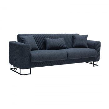 Canapea ELEGANCE extensibila, 3 locuri, gri inchis, 230x80x82 cm