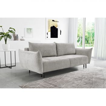 Canapea Extensibila Adel, 3 locuri, 240x108x90 cm, Gri deschis Canapea Extensibila Adel, 3 locuri, 240x108x90 cm, Gri deschis