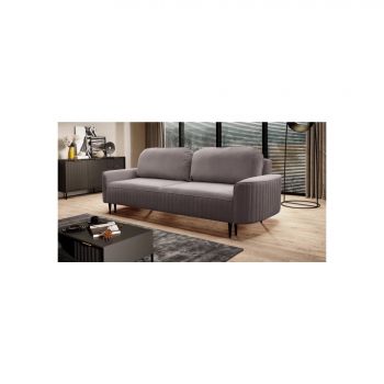 Canapea Extensibila Vena, 3 locuri, Stofa tip Catifea, Gri Velutto 16, 244x102x92 cm Canapea Extensibila Vena, 3 locuri, Stofa tip Catifea, Gri Velutto 16, 244x102x92 cm