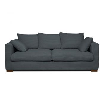 Canapea gri cu tapițerie din catifea reiată 220 cm Comfy – Scandic