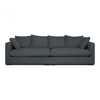 Canapea gri cu tapițerie din catifea reiată 266 cm Comfy – Scandic