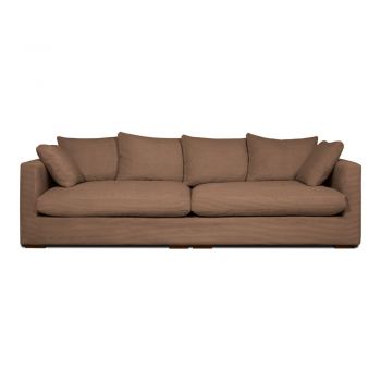 Canapea maro deschis cu tapițerie din catifea reiată 266 cm Comfy – Scandic