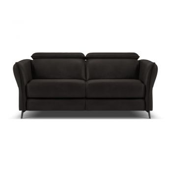 Canapea neagră cu tapițerie din piele 103 cm Hubble – Windsor & Co Sofas