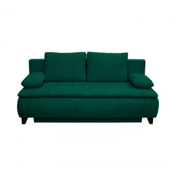 Canapea PALERMO extensibila, 3 locuri, cu arcuri si lada depozitare, verde, 209x96x83 cm