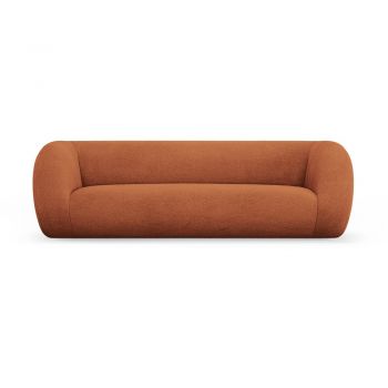 Canapea portocalie cu tapițerie din stofă bouclé 230 cm Essen – Cosmopolitan Design