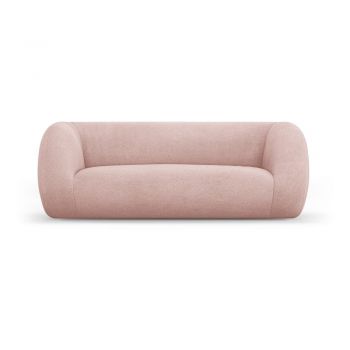 Canapea roz-deschis cu tapițerie din stofă bouclé 210 cm Essen – Cosmopolitan Design