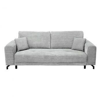 Canapea VEGA extensibila, 3 locuri, cu arcuri si lada depozitare, gri, 237x110x73 cm