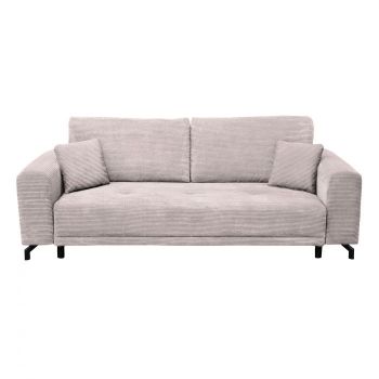 Canapea VEGA extensibila, 3 locuri, cu arcuri si lada depozitare, roz pudra, 237x110x73 cm