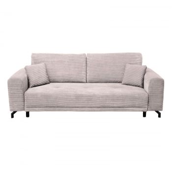 Canapea VEGA extensibila, 3 locuri, cu arcuri si lada depozitare, roz pudra, 237x110x73 cm