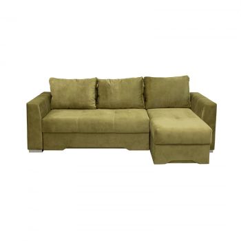 Coltar ALESSIA II extensibil, cu arcuri si lada depozitare, colt interschimbabil, verde, 250x150x75 cm ieftin