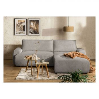 Coltar Extensibil Gato, 266x179x93 H cm, Stofa Gri Deschis la reducere