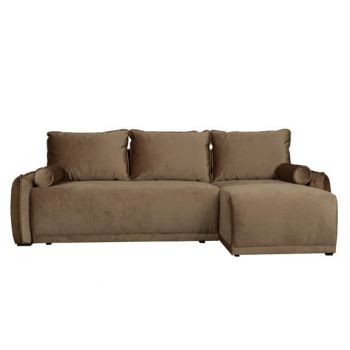 Coltar Extensibil Vida Interschimbabil Stanga/Dreapta, 5 Locuri, Lada Depozitare, Maro, 256 Cm