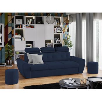 Canapea Extensibila, 3 Locuri, Tetiere Reglabile, tapitata cu stofa, Baris, l245xA100xH95 cm