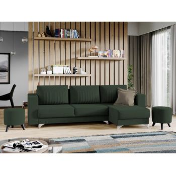 Coltar Extensibil Granies cu Lada de Depozitare, Sezlong pe Dreapta, l260xA160xH87 cm