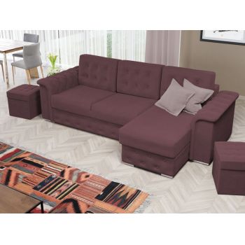 Coltar Extensibil Olimpis cu Lada de Depozitare, Sezlong pe Dreapta, l275xA150xH90 cm