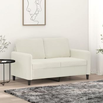 vidaXL Canapea cu 2 locuri, crem, 120 cm, catifea ieftina