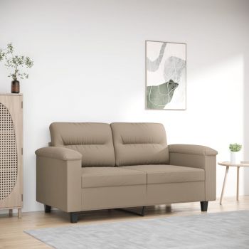 vidaXL Canapea cu 2 locuri, gri taupe, 120 cm, țesătură microfibră ieftina