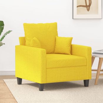 vidaXL Fotoliu canapea, galben deschis, 60 cm, țesătură ieftina