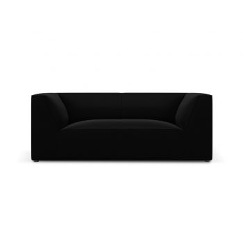 Canapea 2 locuri, Ruby, Micadoni Home, BL, 174x93x69 cm, catifea, negru la reducere