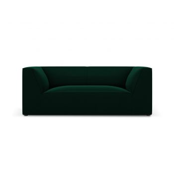 Canapea 2 locuri, Ruby, Micadoni Home, BL, 174x93x69 cm, catifea, verde bottle