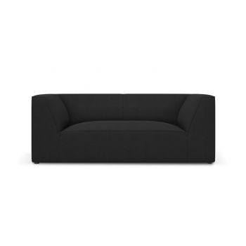 Canapea 2 locuri, Ruby, Micadoni Home, BL, 174x93x69 cm, poliester, negru ieftina