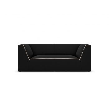 Canapea 2 locuri, Ruby, Micadoni Home, BL, 174x93x69 cm, tesatura chenille, negru/bej la reducere