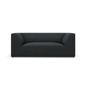 Canapea 2 locuri, Ruby, Micadoni Home, BL, 174x93x69 cm, velur, negru la reducere