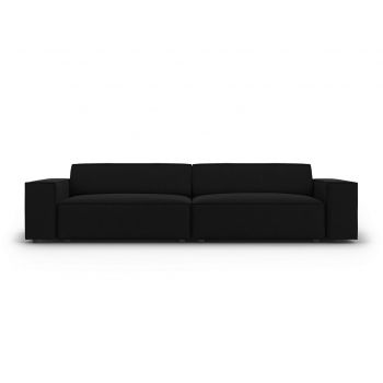 Canapea 3 locuri, Jodie, Micadoni Home, BL, 204x102x70 cm, catifea, negru