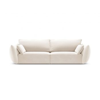 Canapea 3 locuri, Kaelle, Micadoni Home, BL, 208x100x85 cm, catifea, bej deschis la reducere