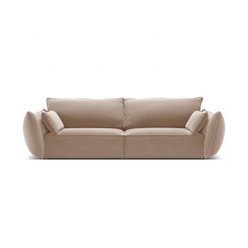 Canapea 3 locuri, Kaelle, Micadoni Home, BL, 208x100x85 cm, catifea, bej la reducere