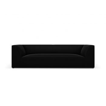 Canapea 3 locuri, Ruby, Micadoni Home, BL, 232x93x69 cm, catifea, negru