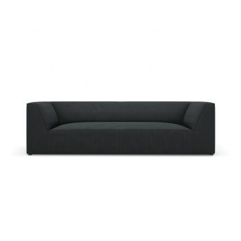 Canapea 3 locuri, Ruby, Micadoni Home, BL, 232x93x69 cm, velur, negru ieftina