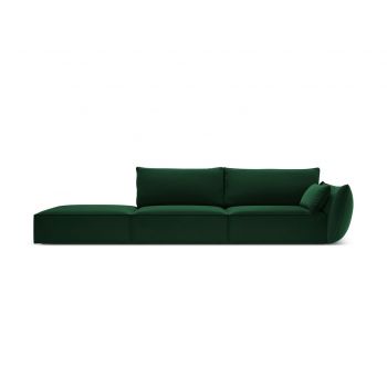 Canapea 4 locuri cotiera stanga, Kaelle, Micadoni Home, BL, 264x110x85 cm, catifea, verde bottle la reducere