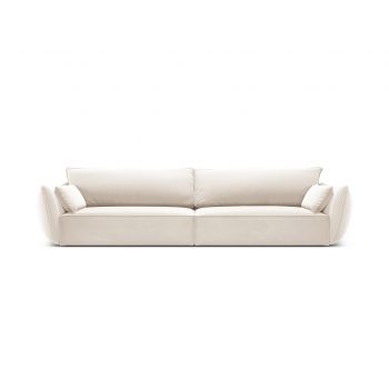 Canapea 4 locuri, Kaelle, Micadoni Home, BL, 248x110x85 cm, catifea, bej deschis