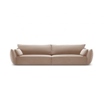 Canapea 4 locuri, Kaelle, Micadoni Home, BL, 248x110x85 cm, catifea, bej la reducere