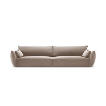 Canapea 4 locuri, Kaelle, Micadoni Home, BL, 248x110x85 cm, catifea, cappuccino la reducere