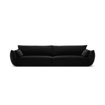 Canapea 4 locuri, Kaelle, Micadoni Home, BL, 248x110x85 cm, catifea, negru