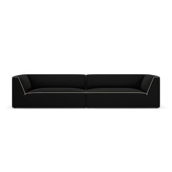 Canapea 4 locuri, Ruby, Micadoni Home, BL, 302x93x69 cm, tesatura chenille, negru/bej la reducere