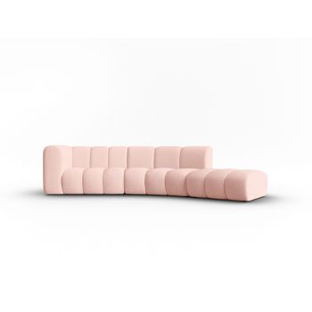Canapea 5 locuri cotiera dreapta, Lupine, Micadoni Home, BL, 335x166x70 cm, poliester chenille, roz