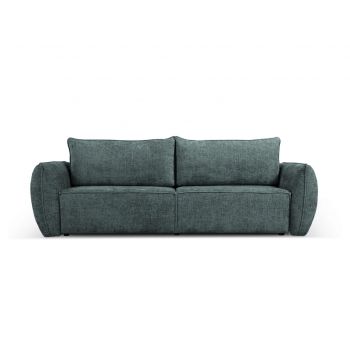 Canapea extensibila 3 locuri, Kaelle, Micadoni Home, BL, 244x97x91 cm, poliester chenille, albastru petrol la reducere