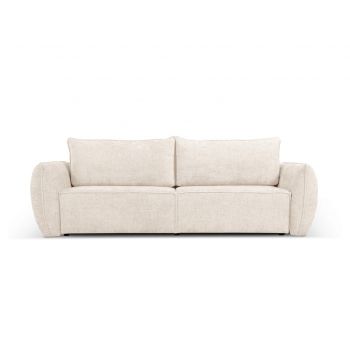 Canapea extensibila 3 locuri, Kaelle, Micadoni Home, BL, 244x97x91 cm, poliester chenille, bej deschis la reducere