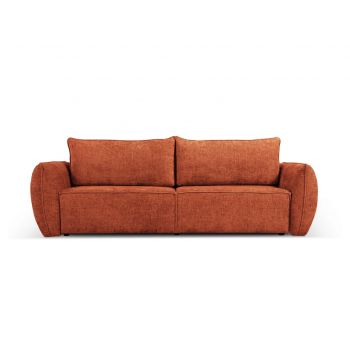 Canapea extensibila 3 locuri, Kaelle, Micadoni Home, BL, 244x97x91 cm, poliester chenille, caramiziu