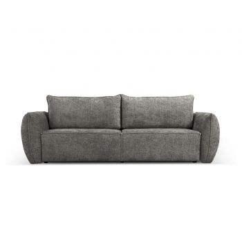 Canapea extensibila 3 locuri, Kaelle, Micadoni Home, BL, 244x97x91 cm, poliester chenille, gri la reducere