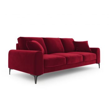 Canapea, Madara, Mazzini Sofas, 4 locuri, 237x102x90 cm, catifea, rosu vin la reducere