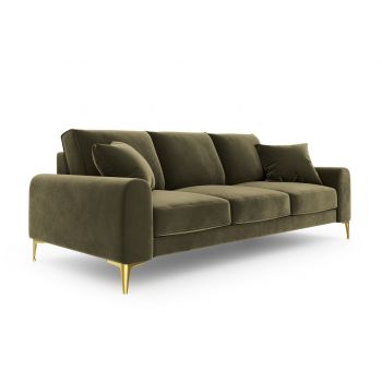 Canapea, Madara, Mazzini Sofas, 4 locuri, gold legs, 237x102x90 cm, catifea, verde