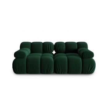 Canapea modulara 2 locuri, Bellis, Micadoni Home, BL, 188x94x63 cm, catifea, verde bottle la reducere