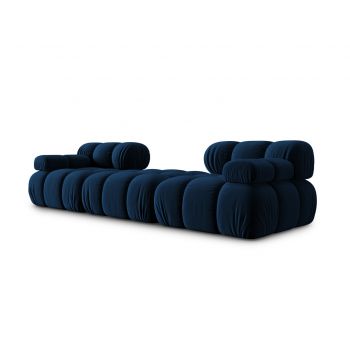 Canapea modulara 3 locuri, Bellis, Micadoni Home, BL, 188x188x70 cm, catifea, albastru regal