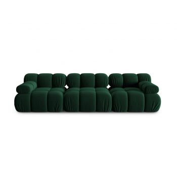 Canapea modulara 3 locuri, Bellis, Micadoni Home, BL, 282x94x63 cm, catifea, verde bottle la reducere