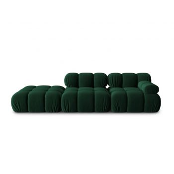 Canapea modulara 4 locuri, Bellis, Micadoni Home, BL, 282x94x63 cm, catifea, verde bottle la reducere